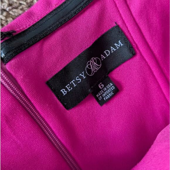 Betsy & Adam Pink/Red Off the Shoulder Long Formal Gown Dress, size 6 - Picture 3 of 11